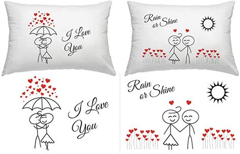 Couple Pillowcase, Married Couple Gifts, Romantic Anniversary Gifts, Wedding Gifts For Bride And Groom, Engagement Gifts For Her, Happy Wife Happy Life, Romantic Anniversary, Honeymoon Gifts, Cute Couple Gifts