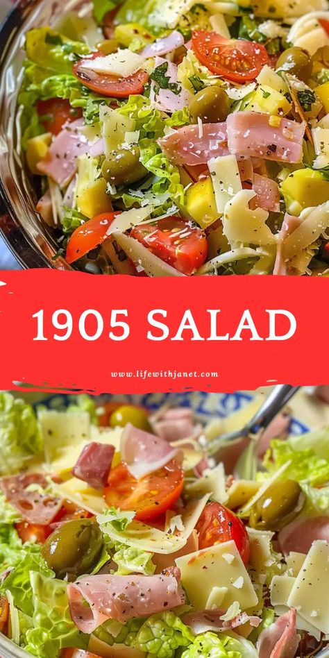 1905 Salad Green Olive Salad, 1905 Salad, Cucumber Tomato Feta Salad, Vegetable Salads, Chicken Caesar Pasta Salad, Yummy Salads, Olive Salad, Cheesy Pasta, Seafood Salad