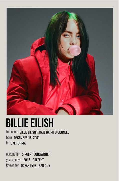 minimal polaroid celeb poster for billie eilish Billie Polaroid Poster, Billie Eilish Movie Poster, Polaroid Poster Billie Eilish, Minimal Polaroid Celeb Poster, Billie Eilish Minimalist Poster, Posters Of Singers, Billie Eilish Polaroid Poster, Billie Eilish Poster Vintage, Posters Billie Eilish