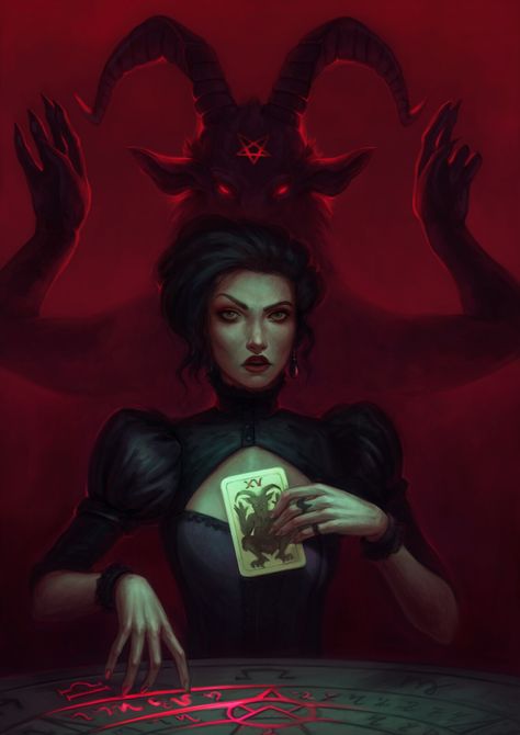 ArtStation - Devil, Daria Ovchinnikova Tarot Card, A Woman, Art