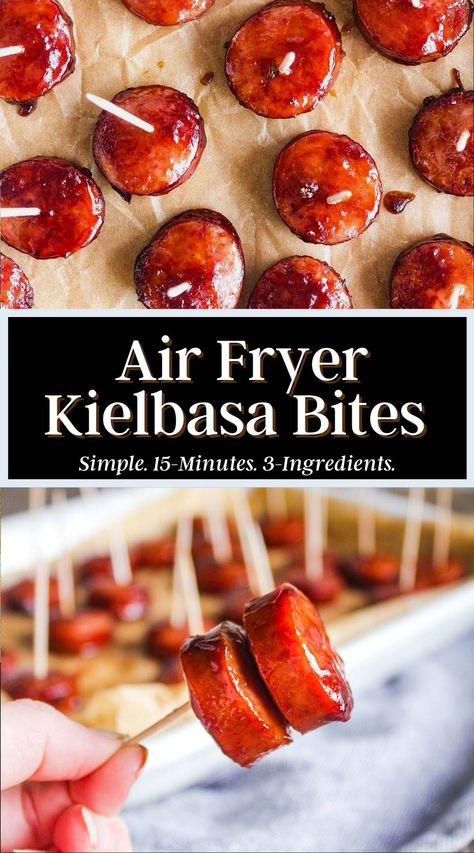 Air Fryer Recipes Kelbasa, Polish Sausage Air Fryer, Keilbasa Recipes Air Fryer, How To Cook Polish Sausage, Air Fryer Polish Sausage, Kielbasa In Air Fryer, Kielbasa Recipes Easy, Baked Kielbasa, Kielbasa Bites Appetizers