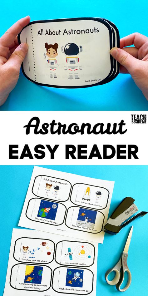 Preschool Astronaut Craft, Space For Kindergarten, Space Reading Activities, Space Crafts For Kindergarten, Astronaut Template Free Printable, Astronaut Activities Preschool, Astronaut Craft Preschool, Astronaut Crafts Preschool, Astronaut Crafts For Kids