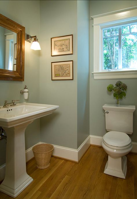 Benjamin Moore Bathroom, Traditional Powder Room, Benjamin Moore Paint Colors, Makeover Kamar Mandi, Bathroom Paint, Bathroom Paint Colors, Paint Colors Benjamin Moore, Benjamin Moore Paint, Bathroom Color