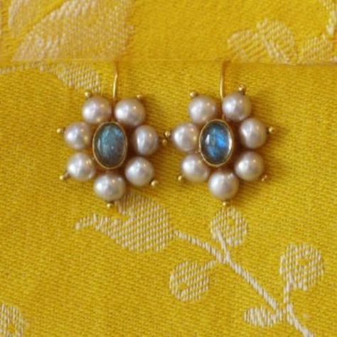 Random Stuff I Don’t Need But Kinda Want : theBERRY Jewerly Set, Blue Gemstone Earrings, Jewerly Designs, Beads Ideas, Chanel Pearls, Chandbali Earrings, Jewelry Simple, India Jewelry, Gold Earrings Designs