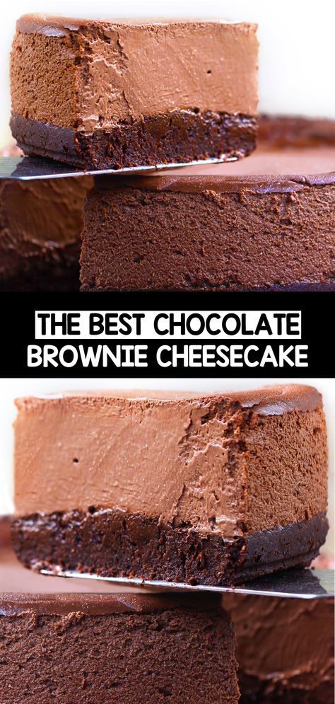 This brownie chocolate cheesecake is the best easy chocolate dessert recipe Brownie Cheesecake Recipe, Chocolate Brownie Cheesecake, Creamy Chocolate Dessert, Best Chocolate Cheesecake, Easy Chocolate Cheesecake, Chocolate Cheesecake Brownies, Chocolate Cheesecake Recipe, Dessert Cheesecake, No Bake Chocolate Cheesecake