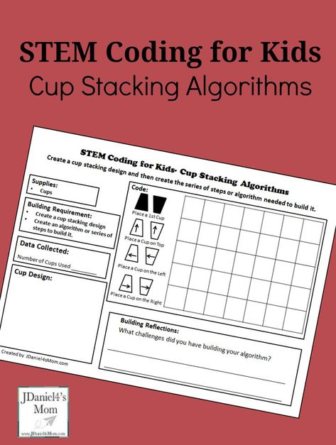 Coding Worksheet, Kindergarten Coding, Middle School Technology, Computer Science Lessons, Cup Stacking, Coding Websites, Coding Games, Teaching Coding, Stem Classes