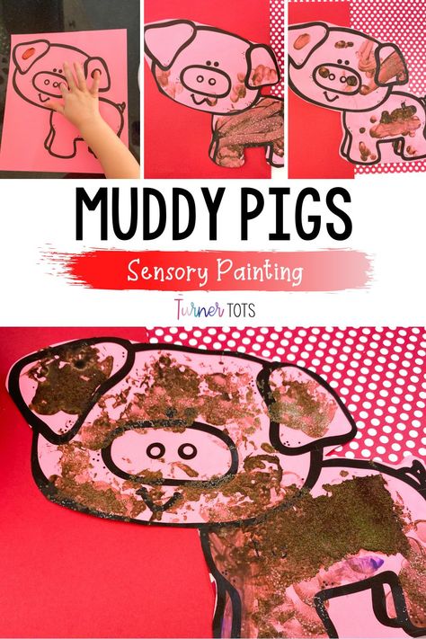 Farm Art Activities, Preschool Farm Crafts, Sensory Painting, Pigs Art, Muddy Pigs, Farm Activities Preschool, Farm Week, Zoo Preschool, Preschool Farm