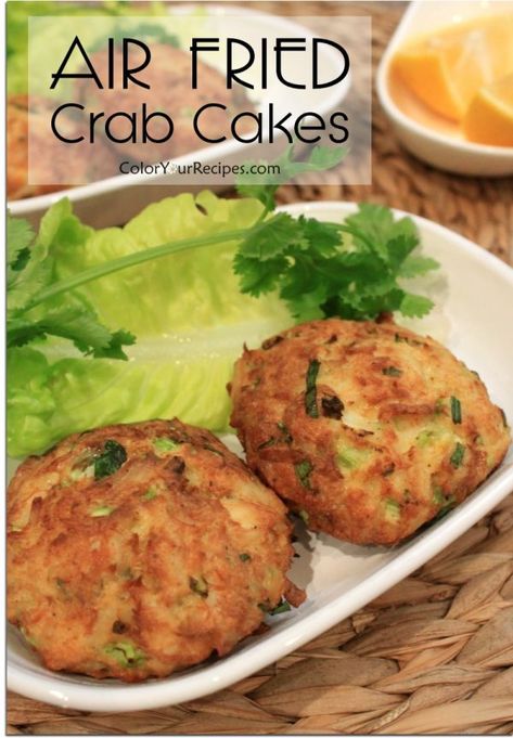 Healthy Version of Crab Cake with Air Fryer • Color Your Recipes Crab Cake Recipes, Air Fryer Fish, Crab Cake Recipe, Cooks Air Fryer, Air Fried Food, Healthy Version, Air Fryer Oven Recipes, Airfryer Recipes, Crab Cake