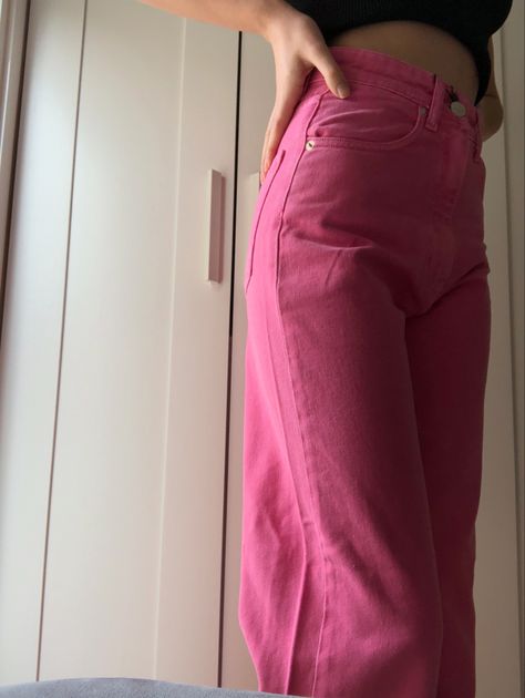 Wide Legged Jeans, Denim Tie, Western Wear Outfits, Zara Collection, Zara Outfit, Scandinavian Fashion, Zara Fashion, Spring Fashion Outfits, Pink Jeans