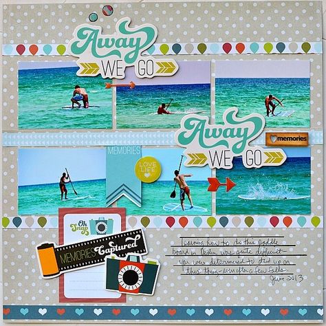 Away we go! (My Creative Scrapbook) - Scrapbook.com Camping Scrapbook, Paper Portfolio, Art & Craft Paper, Creative Scrapbook, Summer Scrapbook, Scrapbooking Kit, Multi Photo, Scrapbook Kit, Memory Scrapbook