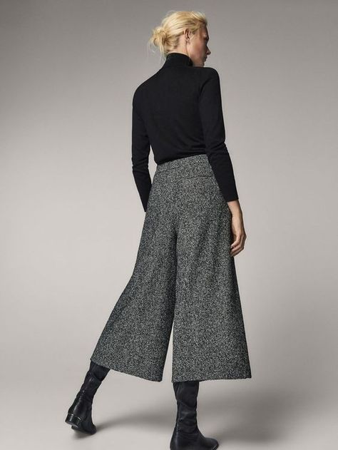 Culotte Outfit, Winter Work Fashion, Trousers Women Outfit, Culottes Outfit, Workwear Capsule Wardrobe, Winter Outfits Warm, London College Of Fashion, Effortless Outfit, Quirky Fashion