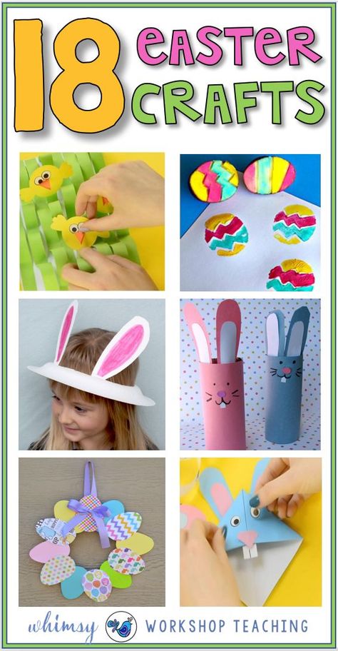 18 Ideas for Easter crafts that are classroom tested and teacher approved! (free downloads too!) Kindergarten Easter Crafts, Easy Easter Crafts For Kids, Easter Chick Craft, Easter Craft Ideas, Easter Crafts For Toddlers, Fun Easter Crafts, Crafts Easter, Easy Easter Crafts, Mason Jar Crafts Diy