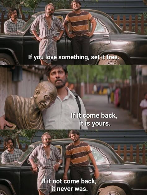 Dada Movie Friendship, Mahaan Movie Wallpaper, Jayden Movie Quote, Karwaan Movie Quotes, Classic Movie Quotes, Tattoos Love, Funny Couples Texts, Comedy Pictures, Best Movie Quotes