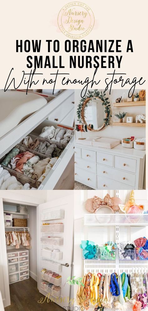 Shared Nursery Closet Organization, Baby Storage Organizer, Onesie Storage Ideas, Nursery Shelf Organization, Nursery Organization Ideas Small Spaces, Shared Nursery With Parents Small Room, Small Nursery Closet Organization, Nursery Organization Closet, Small Nursery Closet