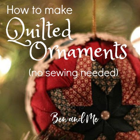 how-to-make-quilted-ornaments-sq Christmas Ornaments Homemade Rustic, Christmas Ornaments Homemade Kids, Diy Quilted Christmas Ornaments, Sewn Christmas Ornaments, Ornaments Homemade, Folded Fabric Ornaments, Beautiful Ornaments, Quilted Ornaments, Christmas Ornaments Diy