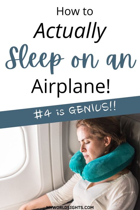 Sleeping On A Plane Long Flights, Tips For Sleeping On A Plane, Airplane Comfort Hacks, How To Sleep On A Plane Long Flights, Long Airplane Rides Tips, How To Sleep Comfortably On A Plane, Best Travel Pillow Airplane, Airplane Sleeping Hacks, How To Sleep On A Plane