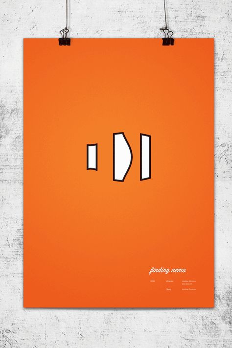 PIXAR Finding Nemo Poster, Pixar Poster, Pixar Films, Film Posters Minimalist, Pixar Characters, Minimal Poster, Poster Series, Movie Posters Minimalist, Pixar Movies