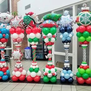 Column Ideas, Balloon Tower, Christmas Balloon Decorations, Greek Columns, Column Design, Christmas Balloons, Event Entertainment, Balloon Columns, Balloon Art