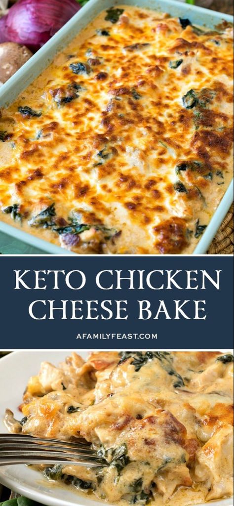 Chicken Mushrooms, Cheese Bake, Keto Casserole, Low Carb Casseroles, Resep Diet, Low Carb Diets, Makanan Diet, Keto Cooking, Keto Recipes Dinner