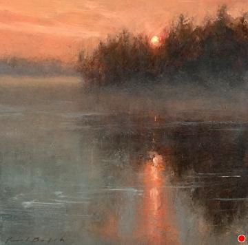 Morning at the Lake by Paul Batch Oil ~  x Translucent Painting, Serenity Painting, Sunset Oil Painting, Peisaj Abstract, Oil Painting Nature, Painting Competition, Lake Painting, Body Of Water, 수채화 그림