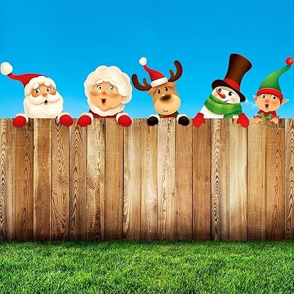 Amazon.com : 5 Pcs Christmas Fence Peeker Decoration Outdoor Snowman Peeking Garden Yard Elf Santa Claus Patio Peeker for Holiday DIY Home Fence : Patio, Lawn & Garden Christmas Fence, Outdoor Snowman, Fence Signs, Cute Garden, Christmas Yard Decorations, Yard Decorations, Xmas Diy, Christmas Yard, Garden Yard