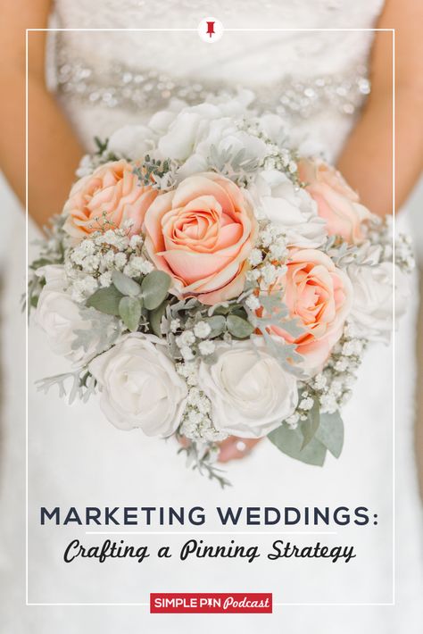 Run a wedding-related business? Learn how to craft a pinning strategy that coincides with the "seasonality" of wedding planning in this episode of the Simple Pin Podcast (Pinterest marketing for wedding professionals). #SimplePinPodcast #Pinterestmarketing #weddingpro Spring Wedding Outfit, Small Wedding Bouquets, White And Pink Roses, Amazing Wedding Photography, Wedding Speech, Wedding Photography Tips, Wedding Professional, Free Wedding, Small Wedding