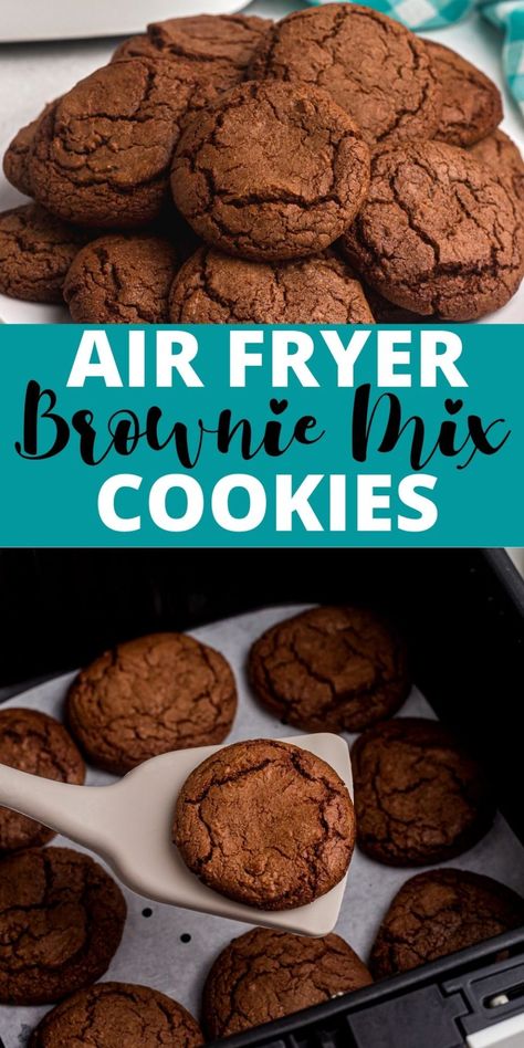 Air Fryer Recipes Snacks Healthy, Dessert In An Air Fryer, Air Fryer Oven Cookies, Ninja Foodi Brownies, Air Fryer Brownie Cookies, Air Fryer Single Cookie, Brownies In The Air Fryer, Cookies In Airfryer, Air Fryer Brookies