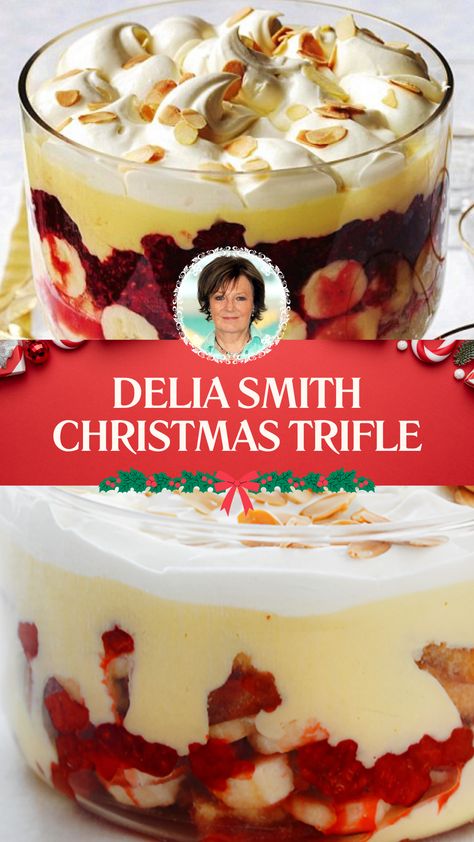 Delia Smith Christmas Trifle Sherry Trifle Recipes Christmas, Sherry Trifle Recipes, Delia Smith Christmas Cake, Traditional Christmas Recipes, Triffle Recipe, Christmas Trifles, Holiday Cakes Christmas, Sherry Trifle, Christmas Trifle Recipes