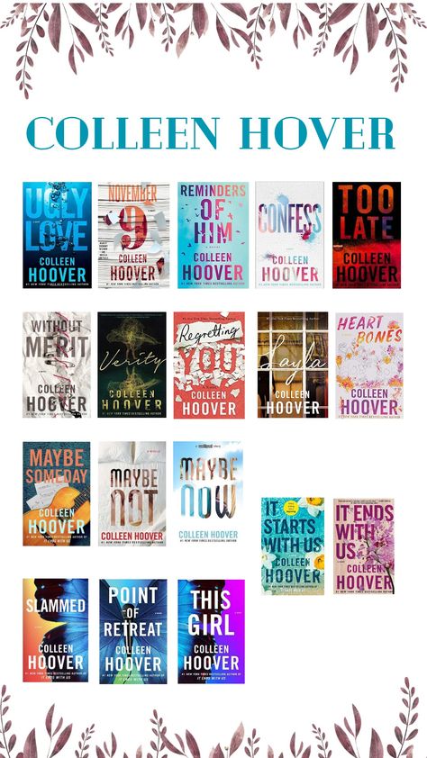 Colleen Hoover Collection of Books #ebooks #colleenhoover Don't Waste Your Time, Julia Quinn, My Library, Maybe Someday, Womens Fiction, Colleen Hoover, Bestselling Books, Paranormal Romance, Bestselling Author