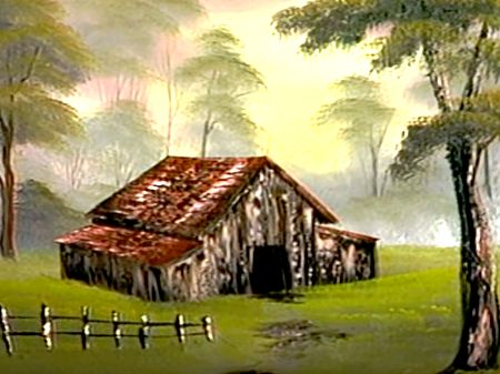 Grandpa's Barn - The Joy of Painting S15E3 Bob Ross Painting Videos, Bob Ross Youtube, Robert Ross, Bob Ross Art, Easy Landscape Paintings, Bob Ross Paintings, Barn Painting, The Joy Of Painting, Art Pics