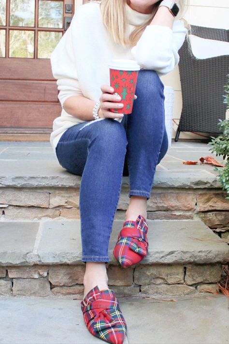 Red plaid pants outfit