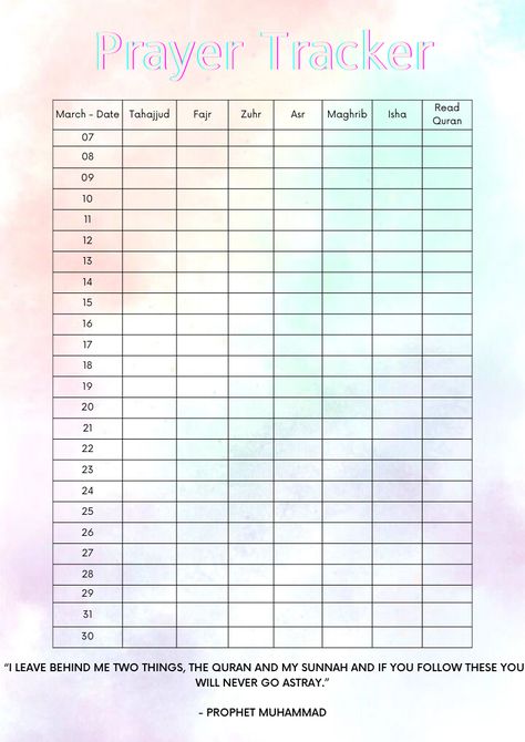 Keep tracker of ur prayers, downloadable prayer tracker Namaz Tracker, Islam Journal, Salah Tracker, Prayer Tracker, Tahajjud Prayer, Ramadan Planner, Diy Popsicle Stick Crafts, Printable Prayers, Adorable Quotes