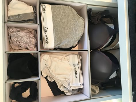 My IKEA PAX wardrobeHow I organized my underwear Clothing Organization Aesthetic, Underware Drawer Organization, Bra Organization Ideas, Closet Clothes Organization, Drawer Organization Clothes, Organisation Wardrobe, Clothes Drawer Organization, Closet Organisation, Room Organization Bedroom