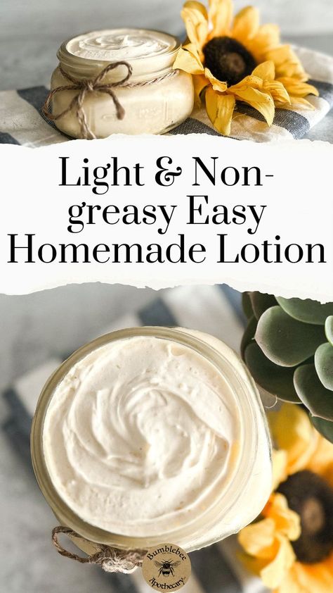 With this DIY lotion recipe, it’s super fun to make your own easy homemade lotion that is light and non greasy. When it comes to skincare, making it yourself is not only loads of fun, it also puts you in total control over the quality of ingredients you use. And you can keep it simple, safe, and totally natural. This DIY lotion recipe is very simple and pure and takes just a few ingredients. Hand Lotion Recipe, Homemade Face Lotion, Body Lotion Recipes, Diy Lotion Recipe, Diy Body Lotion, Homemade Lotion Recipe, Homemade Body Lotion, Coconut Oil Lotion, Natural Body Lotion