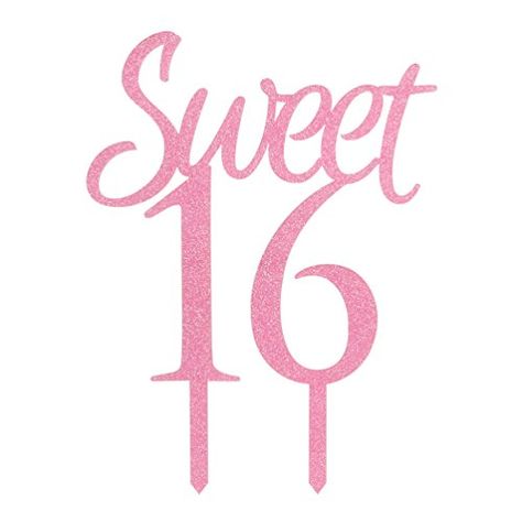 Pink Glitter Sweet 16 Sixteen Cake Topper - Happy 16th Birthday Party Decorations Supplies INNORU 16th Birthday Party Decorations, Glitter Sweet 16, Happy 16th Birthday, Event Decorations, 16th Birthday Party, 16th Birthday, Pink Glitter, Sweet 16, Birthday Party Decorations