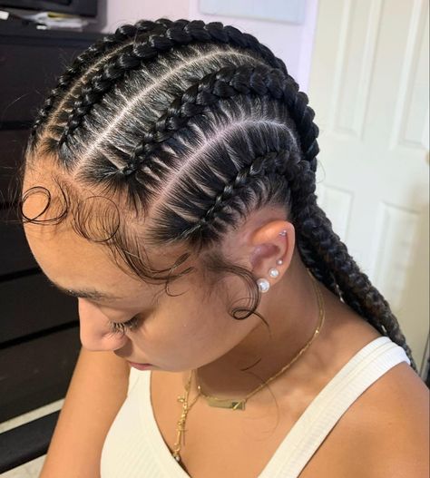 Feeding Braids, Cornrows With Box Braids, Braids Styles, Feed In Braid, Real Beauty, Fashion Help, Braid Styles, Box Braids, Hair Looks