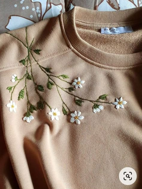 Floral Embroidery On Shirt, Hand Embroidery Designs Tshirt, Top Embroidery Designs For Women, Embroidery Patterns On Sweatshirts, Embroidery Design For Tshirt, Pocket Embroidery T Shirts, Flower Embroidery Tshirt, Embroidery Patterns Tshirt, Sweatshirt With Embroidery