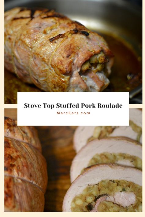 Stuffed Pork Loin with Stove Top Stuffing. A tender stuffed pork roulade is one of those recipes that is very simple to make but looks impressive. Pork Tenderloin Stuffed With Stuffing, Pork Tenderloin Roulade, Pork Roulade Recipe, Stuffed Pork Loin Recipes Oven Baked, Stuffed Pork Tenderloin Recipes In Oven, Stuffed Pork Loin Recipes Oven, Pork Tenerloin, Pork Loin Recipes Oven, Pork Roulade