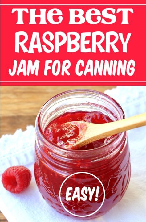 Homemade Raspberry Jam is so simple to make!  Whether you're searching for canning recipes for beginners, are looking for sweet mason jar gifts to give, or just want to know how to make quick and easy DIY jam with pectin, I've got you covered!  Just a few simple ingredients, including fresh raspberries, and you're done!  Go grab the recipe and give it a try this week! How To Make Raspberry Jelly, Homemade Apple Jam, Seedless Raspberry Jam Recipe, Crockpot Peach Butter Recipe, Canning Recipes For Beginners, Jam With Pectin, Diy Jam, Canning For Beginners, Homemade Blackberry Jam