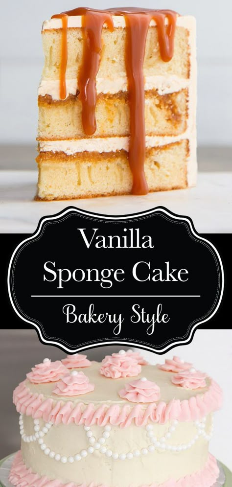 Vanilla Cake Combinations, Sponge Layer Cake, Pound Cake Layer Cake, Moist Vanilla Sponge Cake, Layered Sponge Cake, Vanilla Sponge Recipe, Easy Fluffy Vanilla Cake Recipe, Sugar Geek Vanilla Cake, Vanilla Cake Recipe With Cake Flour