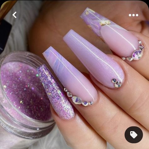 Quince Nails, Purple Acrylic Nails, Lilac Nails, Lavender Nails, Edgy Nails, Sweater Nails, White Lavender, Cute Acrylic Nail Designs, Nail Stuff