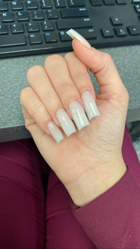 Short square milky white nails Square Milky White Nails, Milky White Nails, Nail Sets, White Square, Milky White, White Nails, Milk, Nails, Square