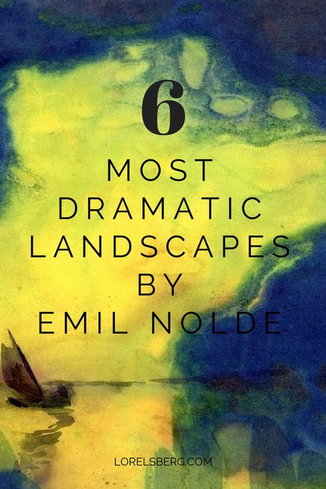 Emil Nolde, born in 1867, was a German-Danish painter who stands out for his bold use of colour. He was part of a group of group of expressionists called “Die Brücke” (the Bridge) who were all about using bright colours to convey strong emotions. Nolde’s work has always fascinated me, especially his landscapes. I mean … Emil Nolde Paintings, Expressionist Landscape Paintings, Nolde Paintings, Expressionist Landscape, Emil Nolde, Dramatic Landscape, Strong Emotions, Expressionist Artists, Expressionist Art