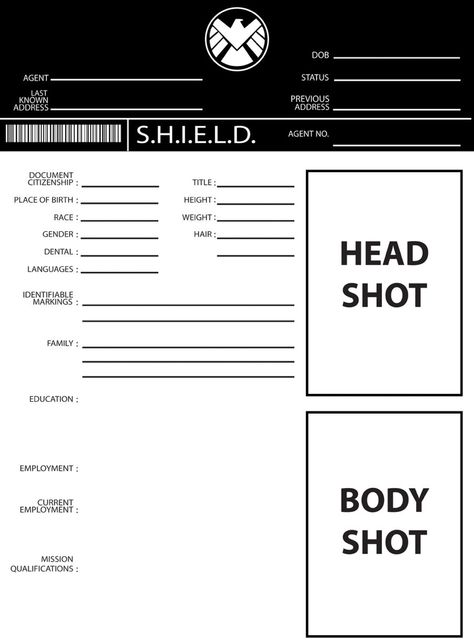 Shield template Shield Agent Oc, Marvel Oc Character Design, Mcu Oc, Shield Template, Avengers Oc, Character Charts, Character Writing, Marvel Shield, Dr Marvel