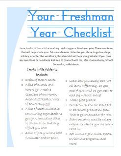 Checklist for 9th grade freshmen to encourage graduation high school school counselor High School Counseling Office, Counselor Classroom, Graduation Highschool, Freshman Orientation, School Counseling Office, Graduation High School, Guidance Counselor, School Supplies Highschool, College Counseling