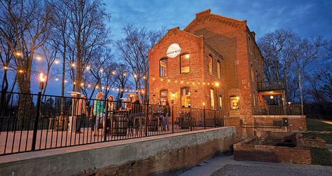 Tiny House Hotel, Sustainable Farming, How To Make Beer, Tap Room, Beer Garden, Landscaping Plants, Exposed Brick, Take A Break, Main Street