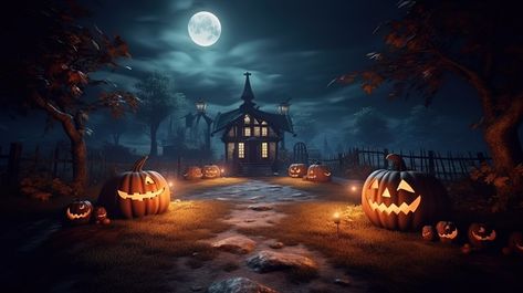 Halloween Graveyard Spooky Scenery Featuring Pumpkins Moonlight And A Haunting Perfect For Banners Celebration Cards#pikbest#Backgrounds#Others Halloween Lesson, Digital Decorations, Halloween Wallpaper Backgrounds, Halloween Graveyard, Spooky Trees, Halloween Scene, Festival Celebration, Halloween Poster, Halloween Images