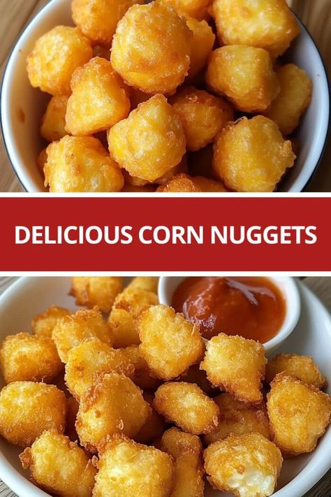 Corn Nuggets Texas Corn Nuggets, Sweet Corn Nuggets Recipe, Corn Nuggets Recipe With Jiffy, Corn Nuggets Recipe Easy Air Fryer, Homemade Corn Nuggets, How To Make Corn Nuggets, Corn Nuggets Recipe Air Fryer, Corn Nuggets Recipe Easy, Fried Corn Nuggets