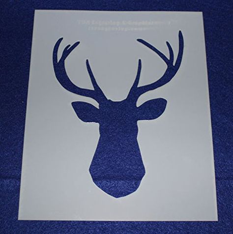 Amazon.com: Buck-Deer Head Stencils -Mylar 2 Pieces of 14 Mil 8" X 10" - Painting /Crafts/ Templates Deer Head Stencil, Quilting Blogs, Buck Deer, Quilting Stencils, Quilt Magazine, Quilting Templates, Large Stencils, Silhouette Stencil, Quilting Rulers