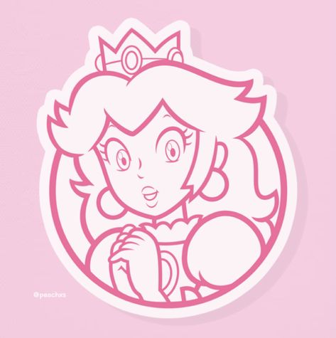 Princess Peach Line Art, Kawaii Princess Peach, Princess Peach Poster, Princess Peach Tattoo, Childhood Tattoos, Princess Peach Icon, Peach Tattoo, Super Mario Bros Games, Planner Themes